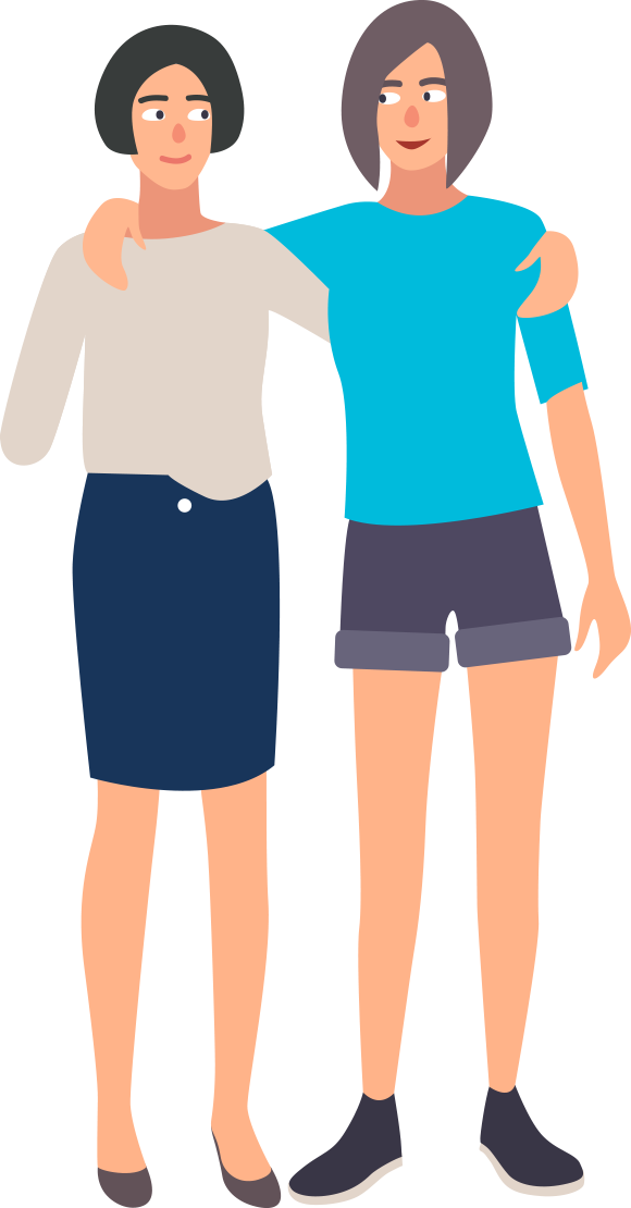 Illustration - Carer helping an amputee