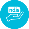 Hand supporting NDIS symbol